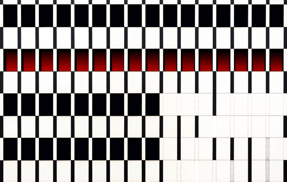Fragmented Red Grid by Greetje van Son — canvas wall art