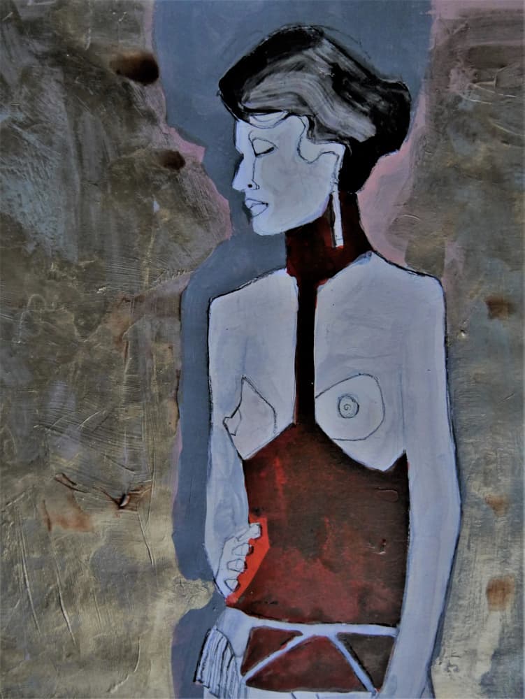 Pensive Modern Woman by Doris Schmitz — canvas wall art