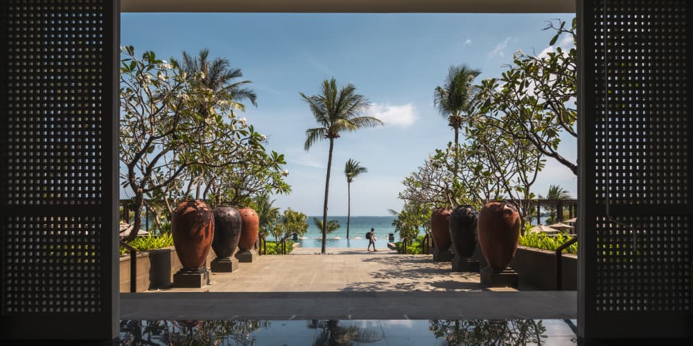Tropical Beach Pathway by R Suguri — canvas wall art