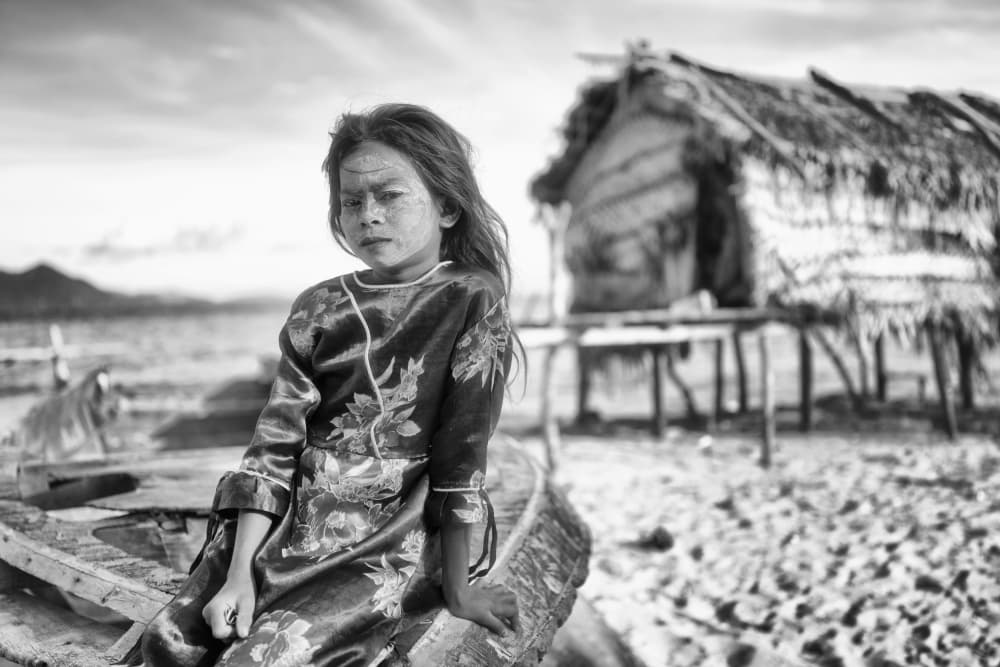 Pensive Girl Rustic Hut by Kieron Long — canvas wall art