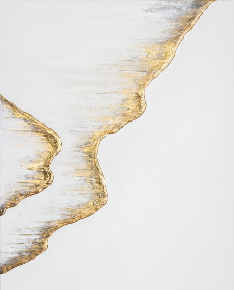 Flowing Gold Abstract by Anete Purina-Purite — canvas wall art