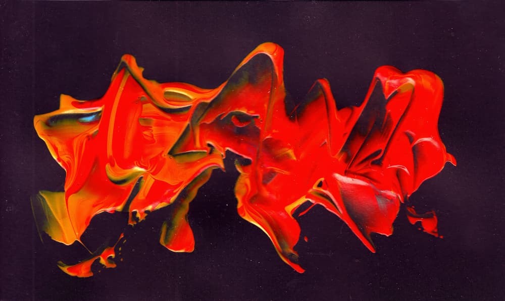 Fiery Red Abstract by Rafal Kulik — canvas wall art