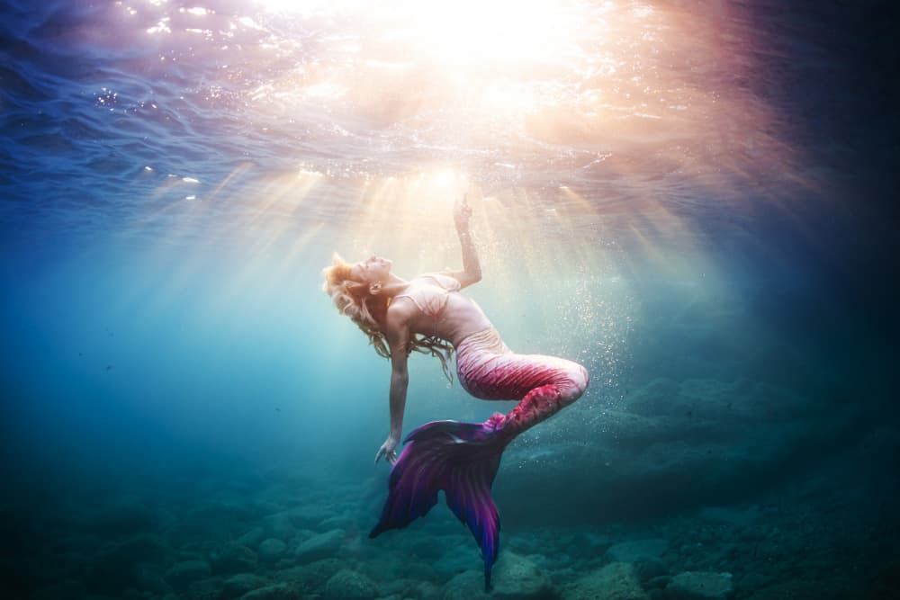Ethereal Mermaid Underwater by Davide Lopresti — canvas wall art