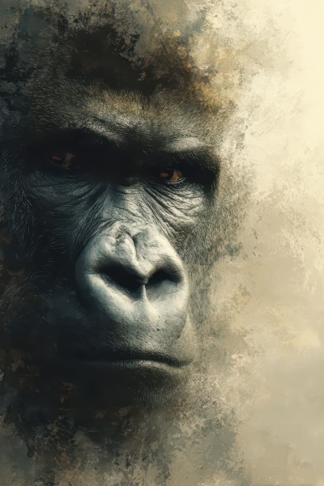 Majestic Gorilla Portrait by Rafal Kulik — canvas wall art