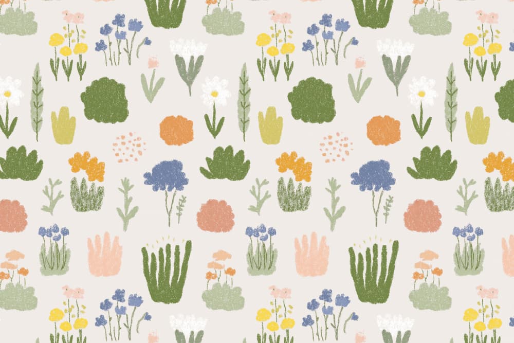 Flower meadow pattern by Treechild — canvas wall art