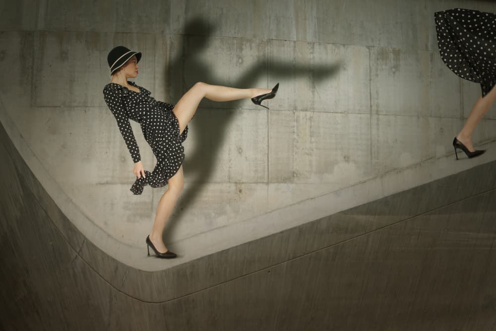 Polka Dot Fashion Pose by Christine von Diepenbroek — canvas wall art