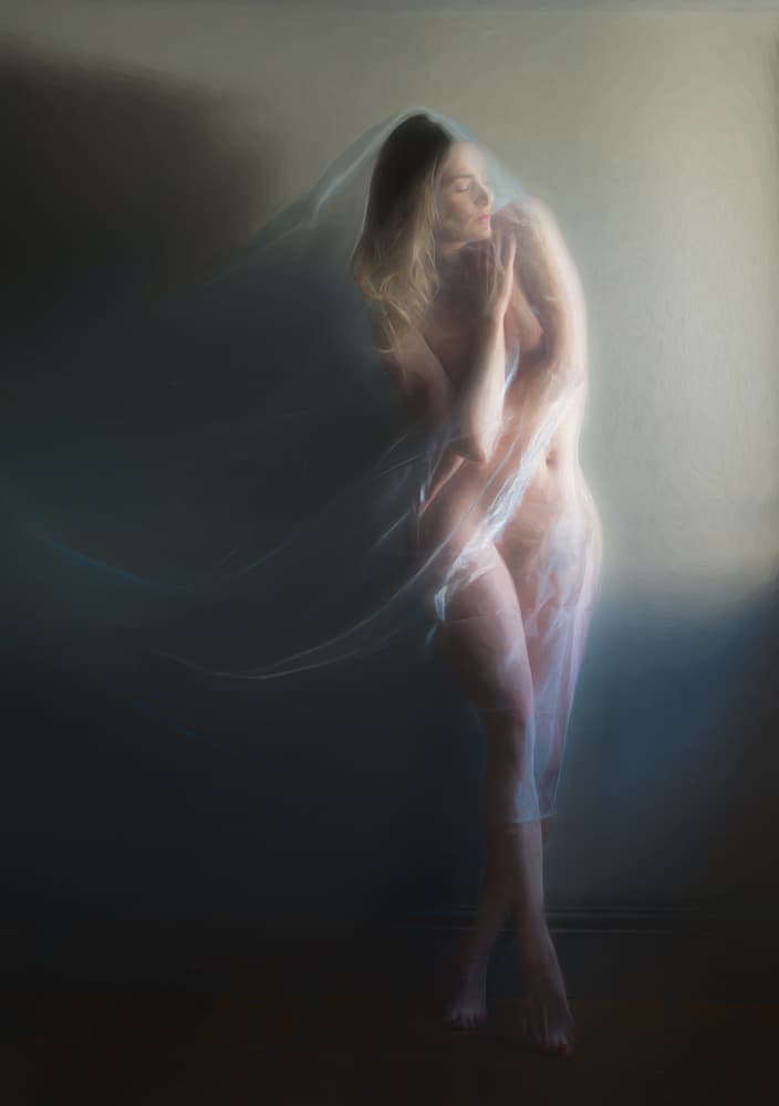 Ethereal Veiled Woman by Colin Dixon — canvas wall art