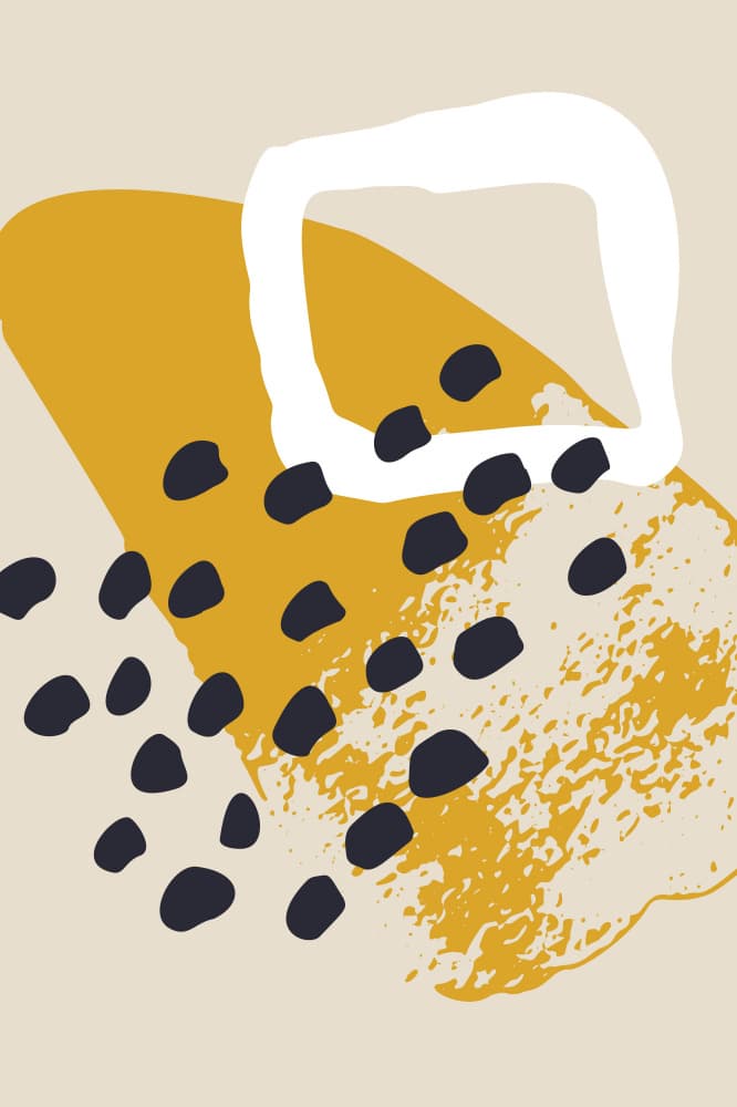 Abstract Gold Shapes and Dots by Anna Rose — canvas wall art