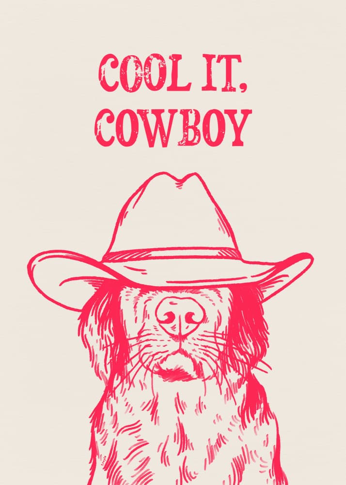 Cool It Cowboy Dog by Tara Royle — canvas wall art