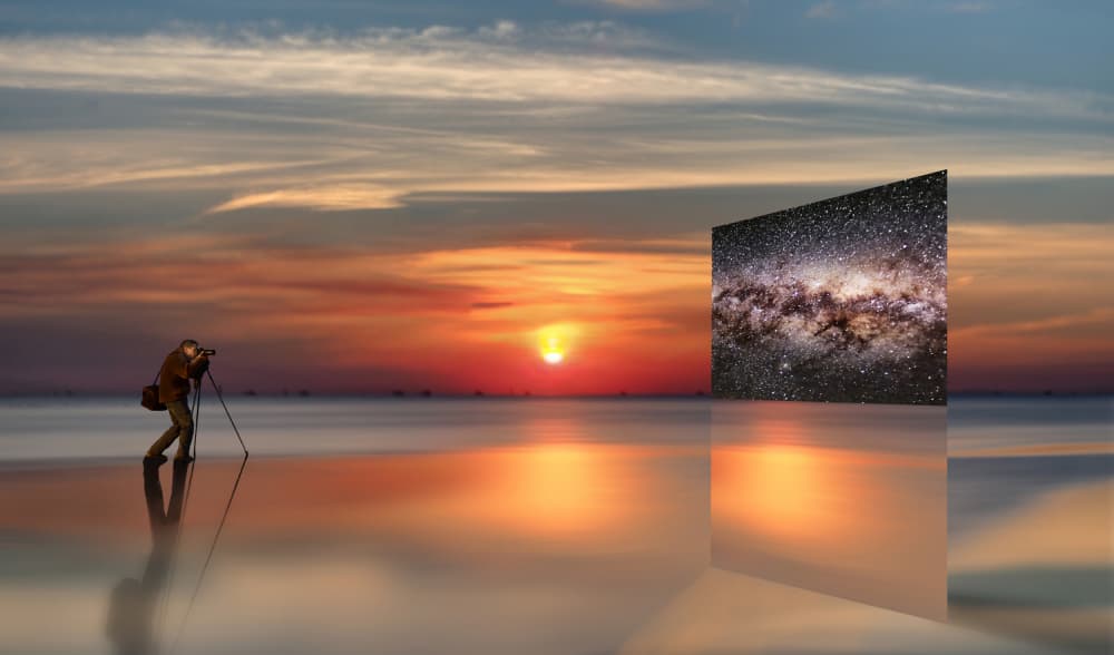 Photographer's Cosmic Reflection by Peter Hammer — canvas wall art