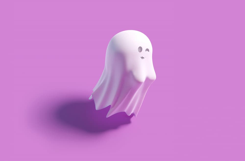 Winking Purple Ghost by Artem Pozdniakov — canvas wall art