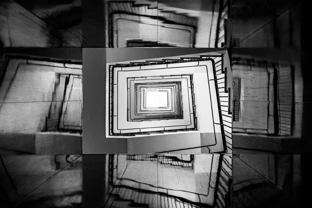 Infinite Spiral Staircase by Hervé Loire — canvas wall art