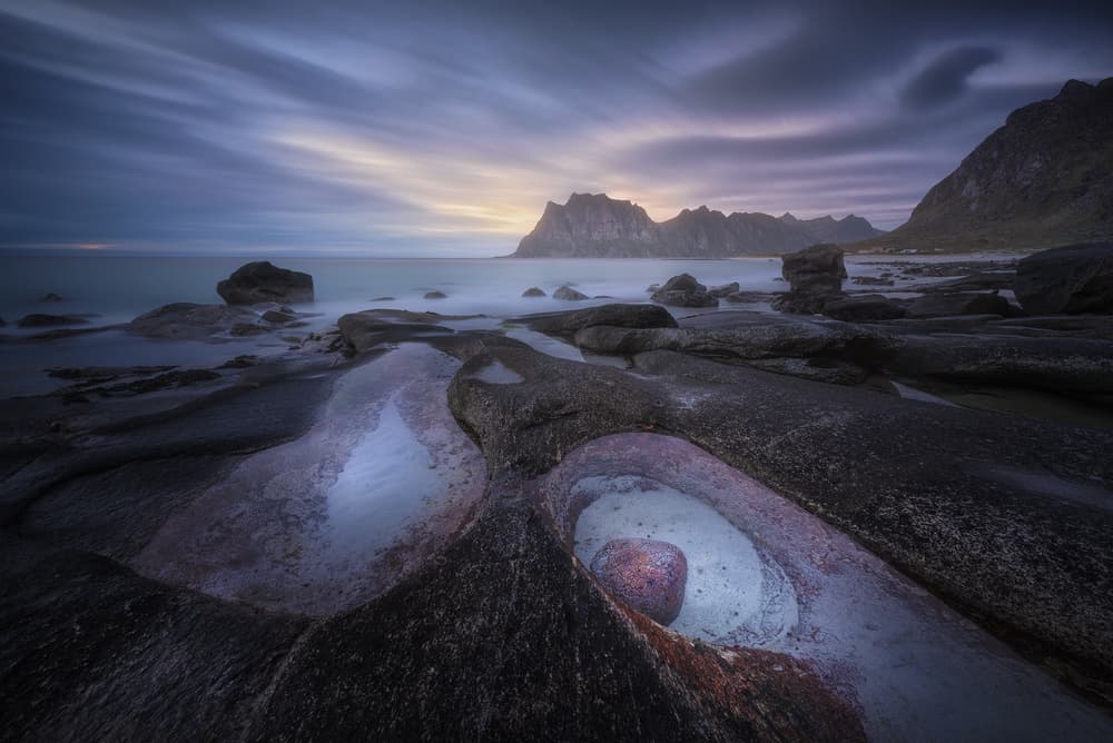 Twilight Coastal Reflections by Carlos F. Turienzo — canvas wall art