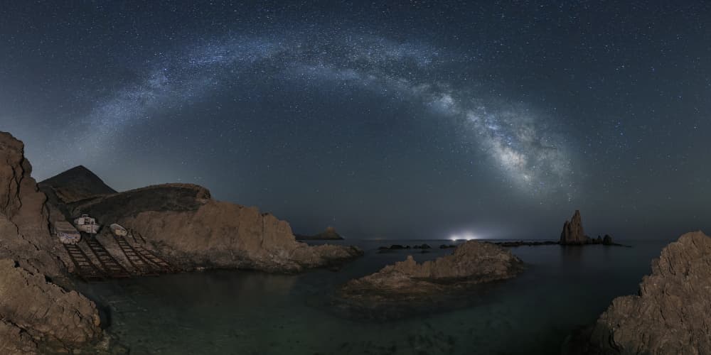 Milky Way Over Rocky Coast by Manuel Jose Guillen Abad — canvas wall art
