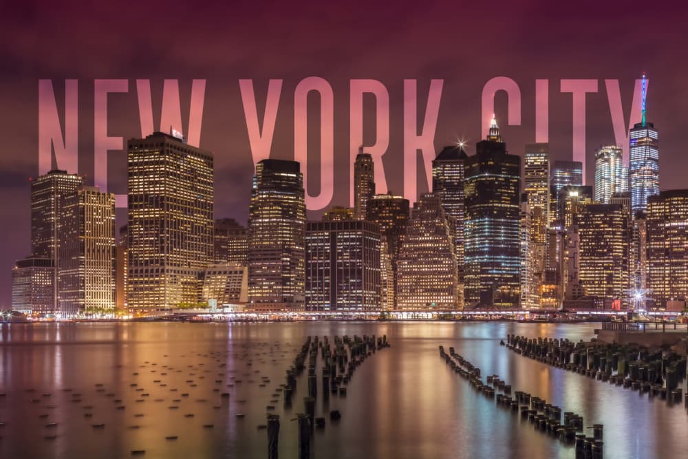 New York City Night by Melanie Viola — canvas wall art