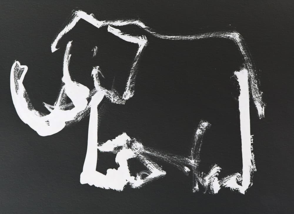 Abstract Elephant Drawing by Santhosh ch — canvas wall art