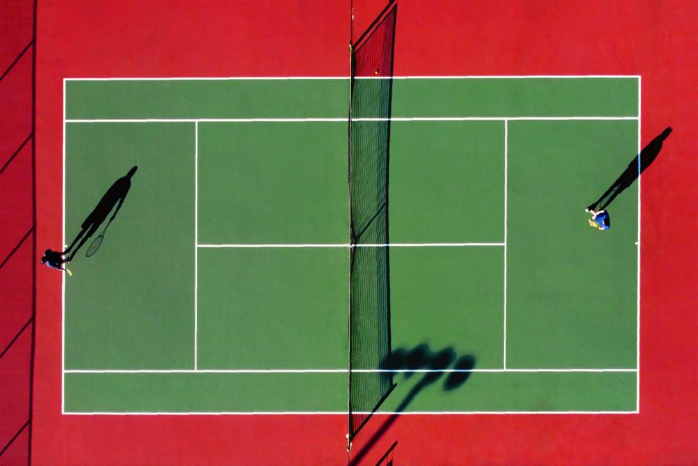 Green Court Shadow Play by Michael Burlak — canvas wall art