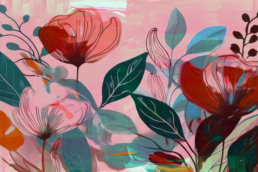 Painterly Pink Blooms by casa cartissi — canvas wall art
