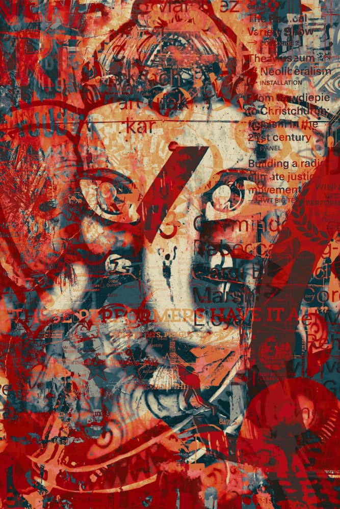 Modern Collage Gaze by Simon Goggin — canvas wall art