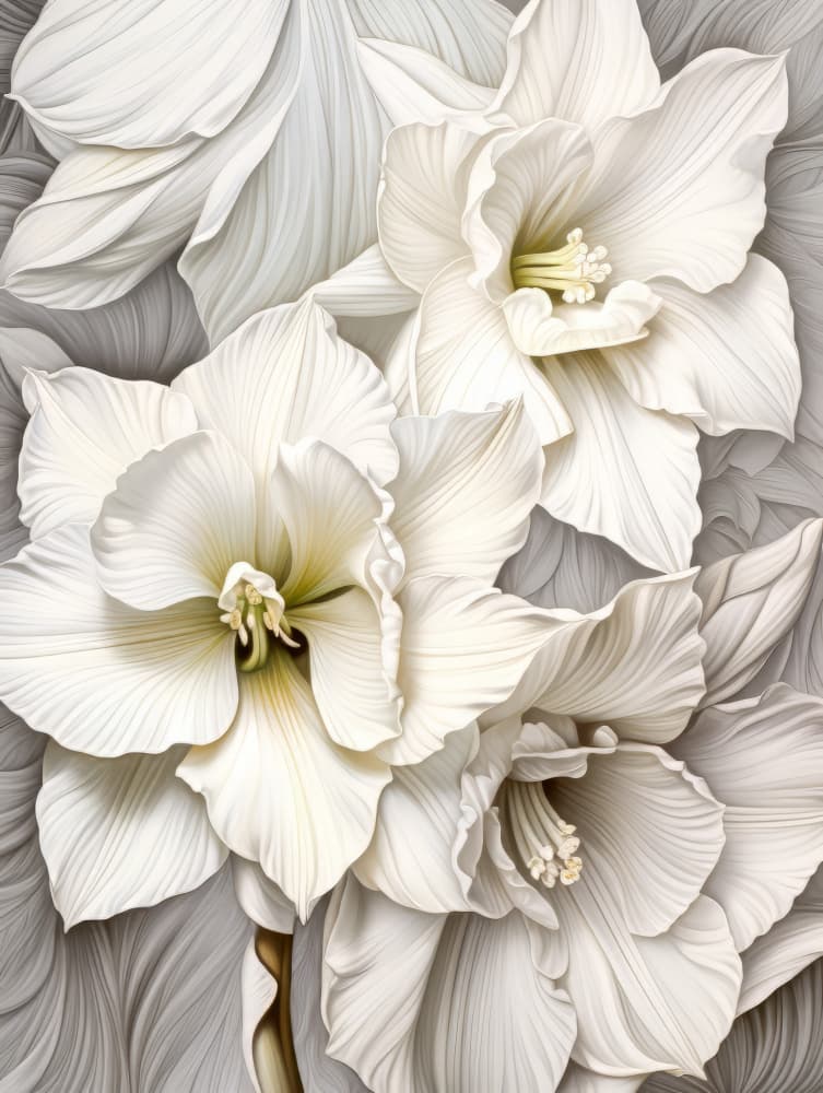 Elegant White Blooms by Bilge Paksoylu — canvas wall art