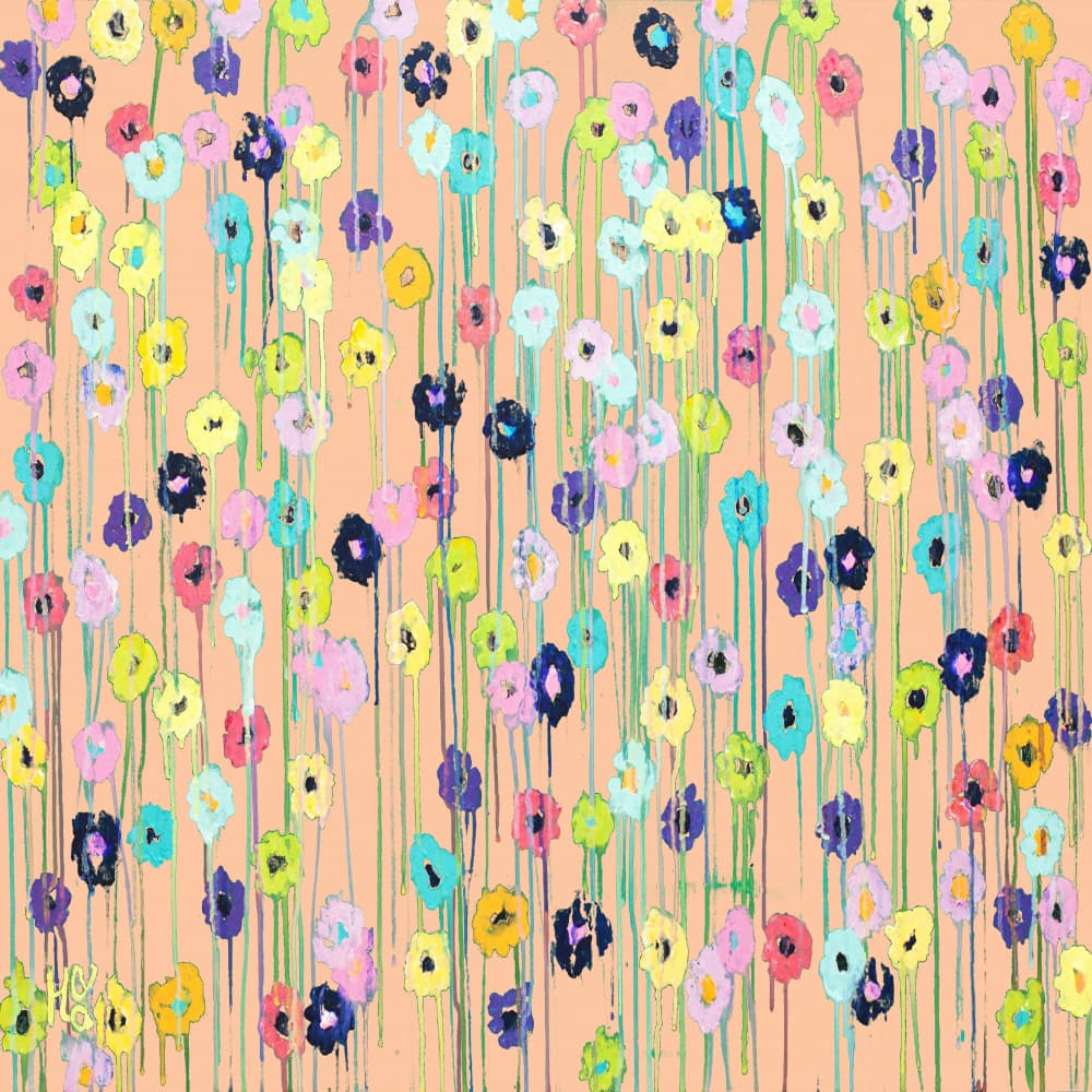 Vibrant Drip Blossoms by Helen Joynson — canvas wall art