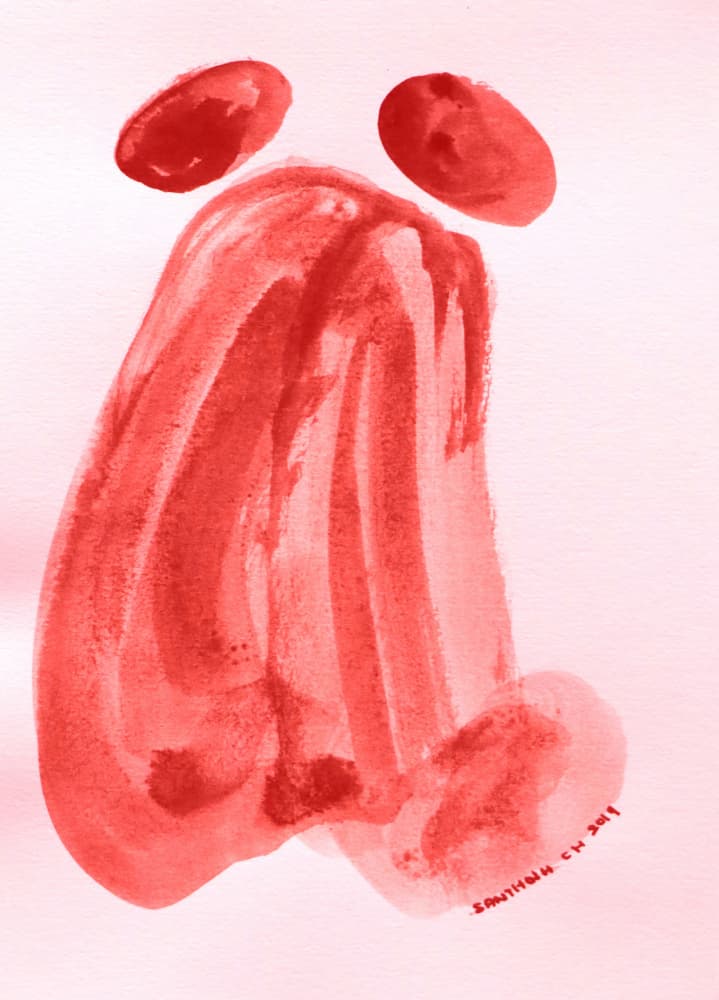 Abstract Red Figure by Santhosh ch — canvas wall art