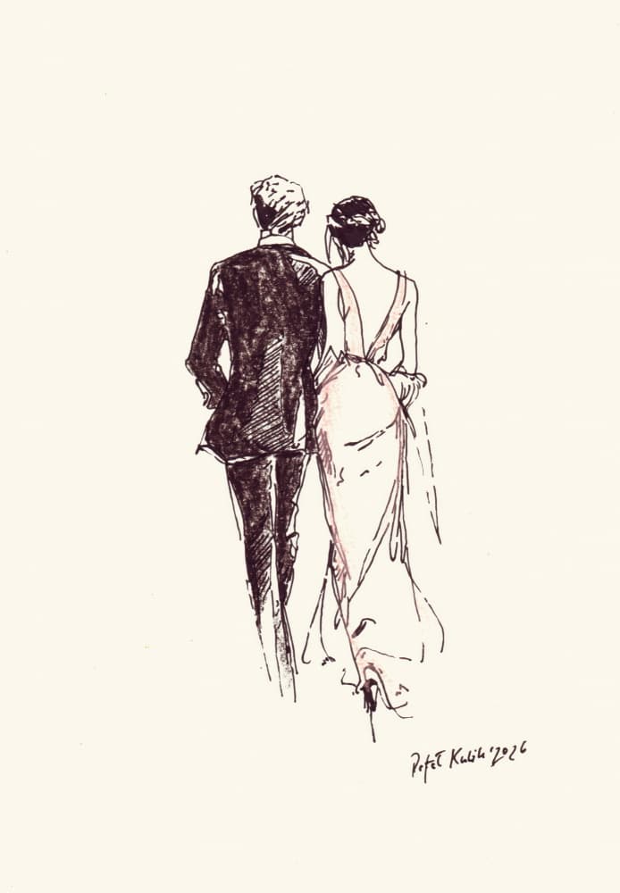 Elegant Couple Walking by Rafal Kulik — canvas wall art