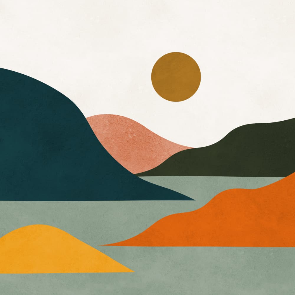 Minimalist Mountain Sunset by Vitor Costa — canvas wall art