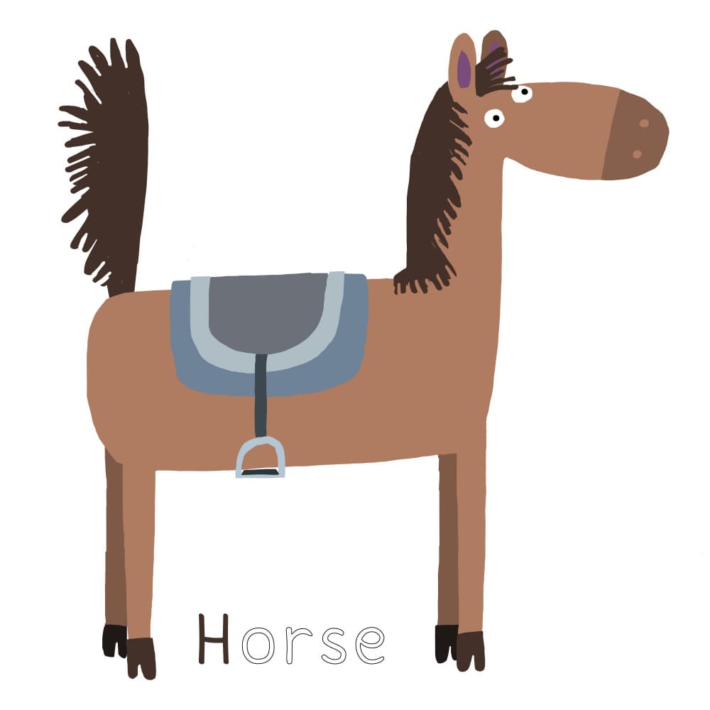 Cute Cartoon Horse by Carla Daly — canvas wall art