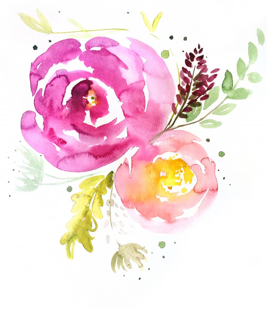 Vibrant Watercolor Blooms by Christine Lindstrom — canvas wall art