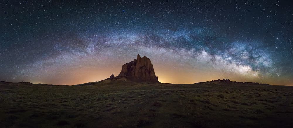 Milky Way Over Desert Peak by Willa Wei — canvas wall art
