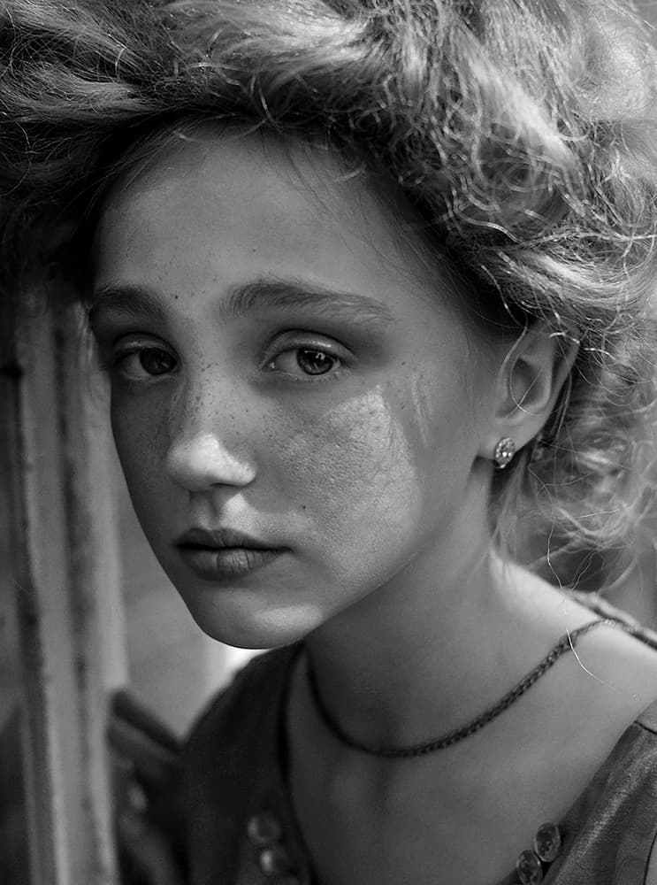 Pensive Freckled Girl by Svetlana Melik-Nubarova — canvas wall art