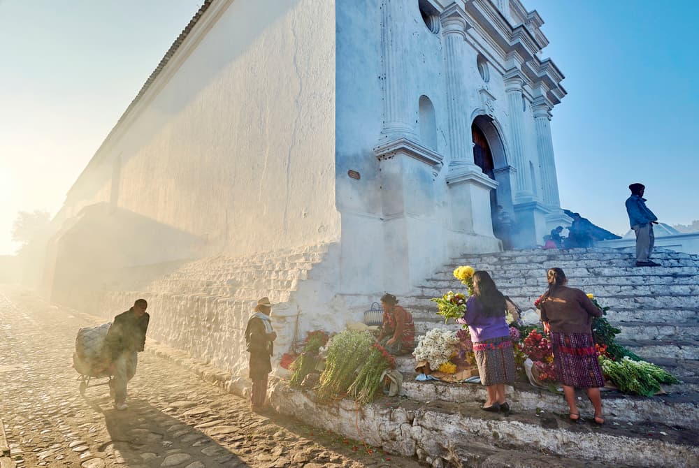 Misty Morning Flower Market by Martin Froyda — canvas wall art