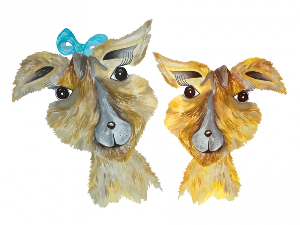Cute Llama Friends by Breanna Megan Studio — canvas wall art