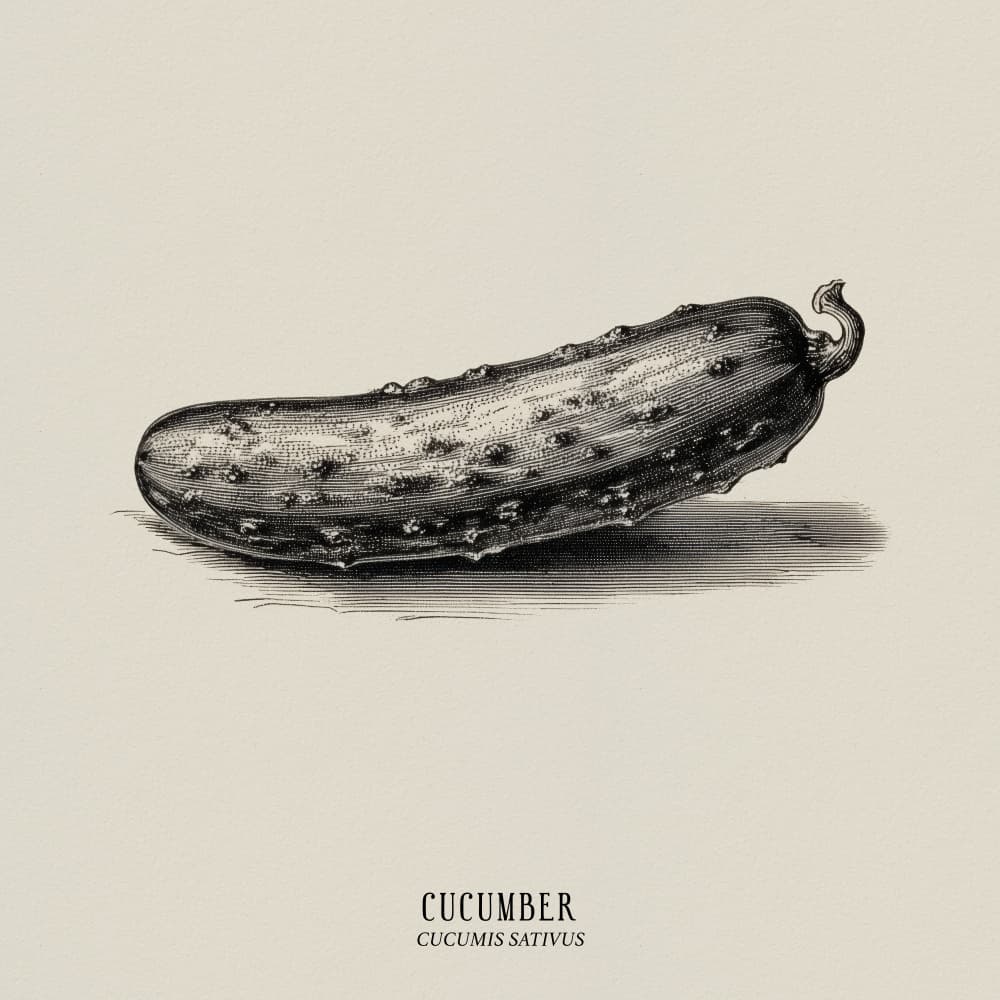 Vintage Cucumber Illustration by Andreas Magnusson — canvas wall art