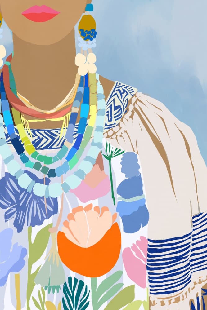 Colorful Bohemian Woman by Treechild — canvas wall art