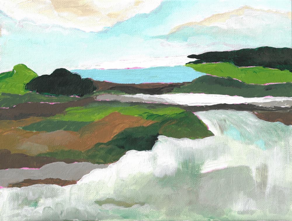 Vibrant River Landscape by Nikita Jariwala — canvas wall art