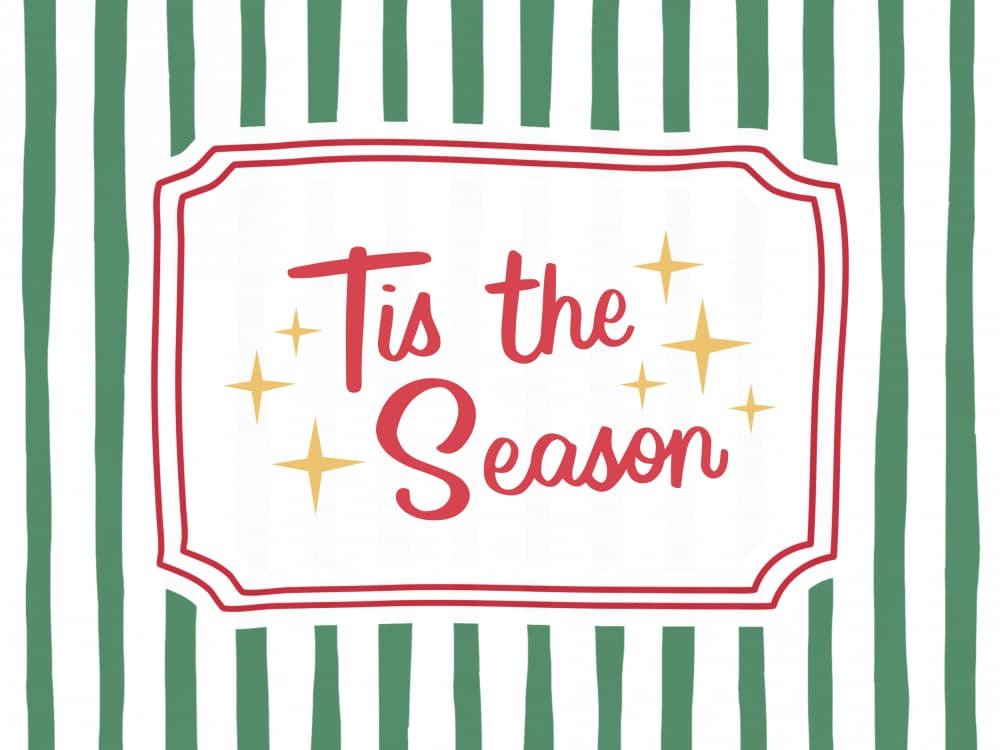 Tis the Season Stripes by Jolly and Dash — canvas wall art