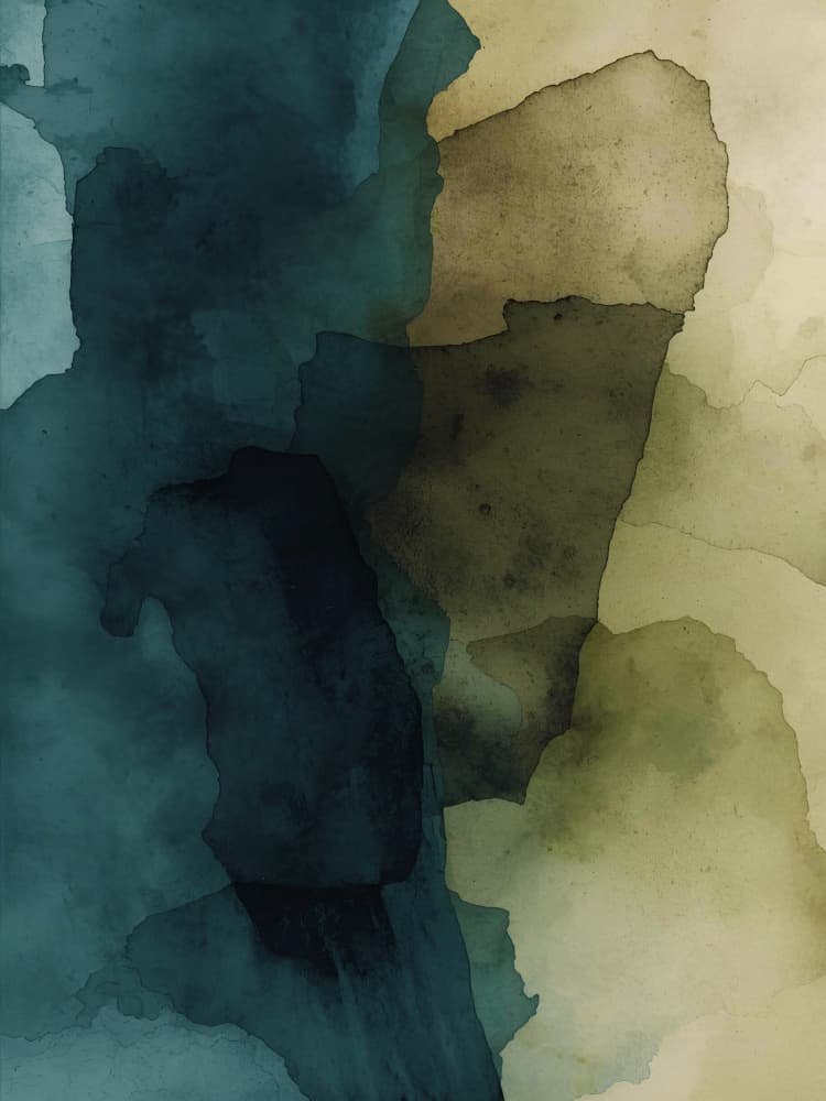 Earthy Teal Flow by Ohkimiko — canvas wall art