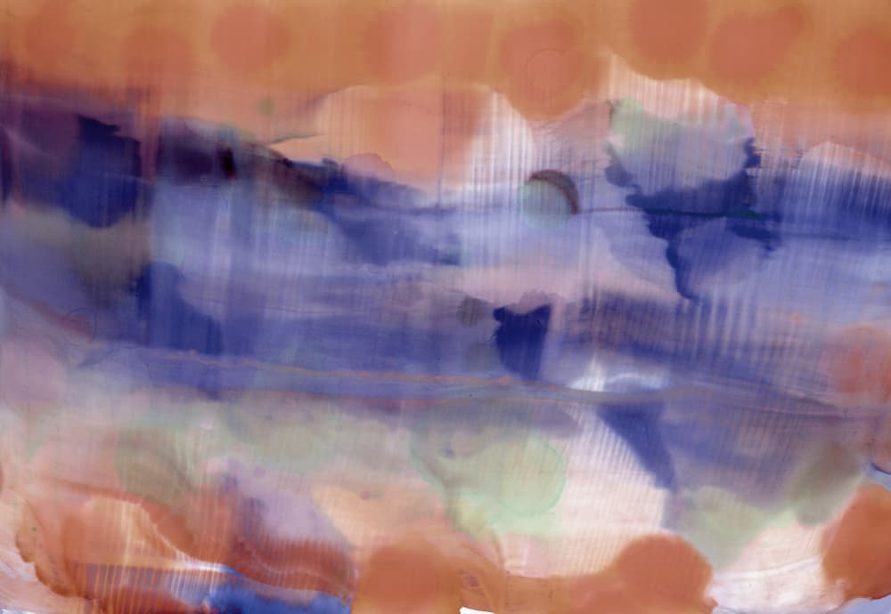 Abstract Blue Orange Flow by Breanna Megan Studio — canvas wall art