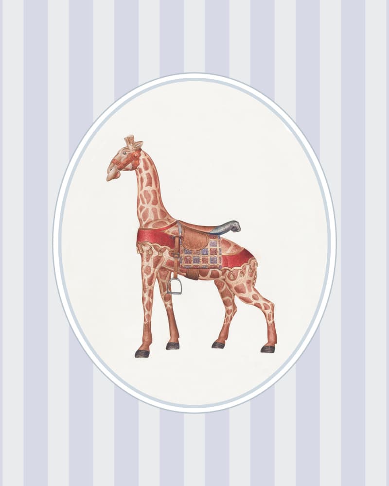 Vintage Carousel Giraffe by Wild Violets — canvas wall art