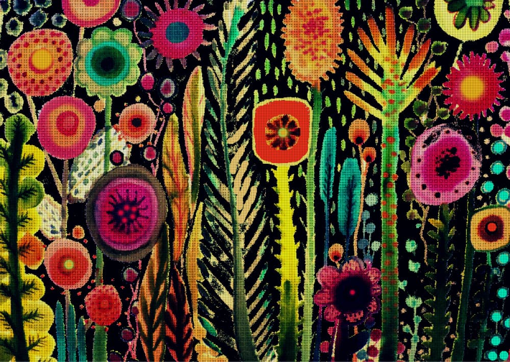 Vibrant Floral Dream by Sylvie Demers — canvas wall art