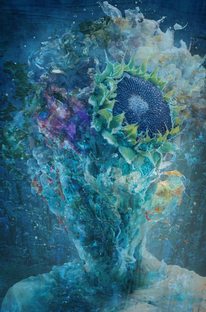 Ethereal Sunflower Figure by Yasutaka Sameshima — canvas wall art