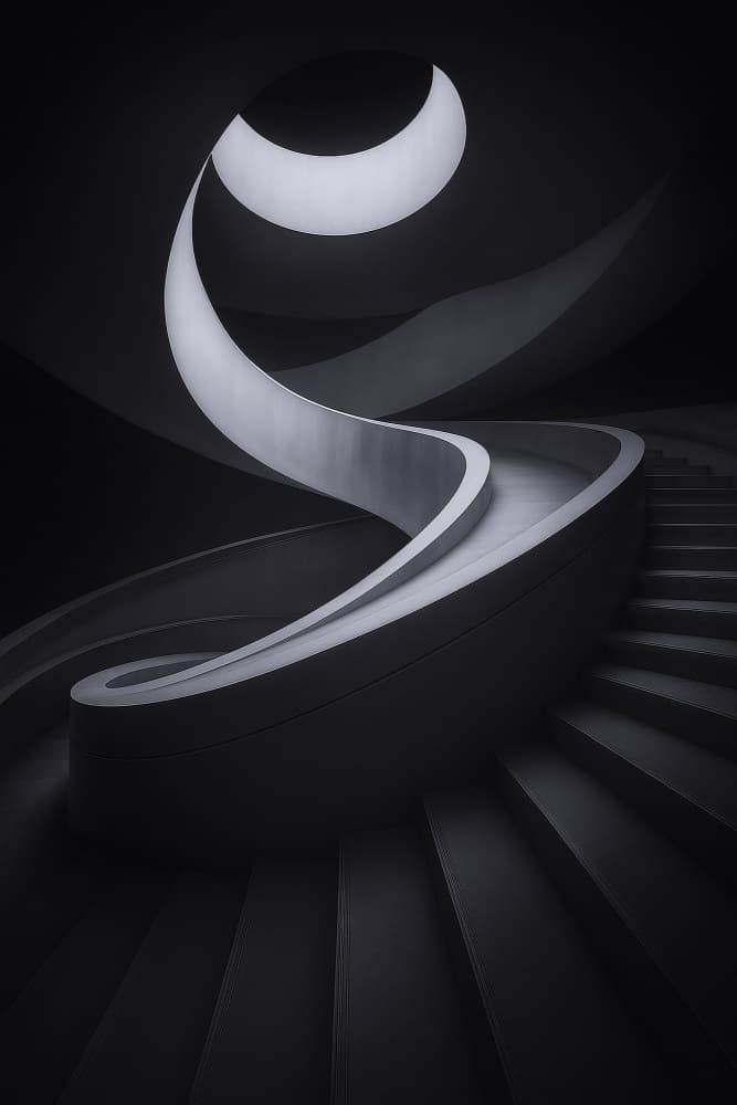 Abstract Spiral Staircase by Nichole Chen — canvas wall art