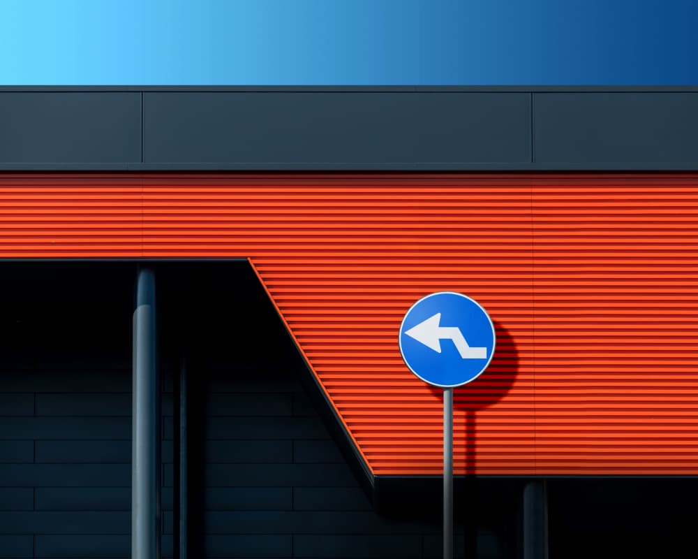 Bold Orange Turn by Andrea Comari — canvas wall art