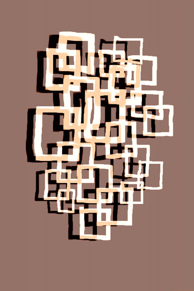 Overlapping Geometric Squares by Christina Sillen — canvas wall art