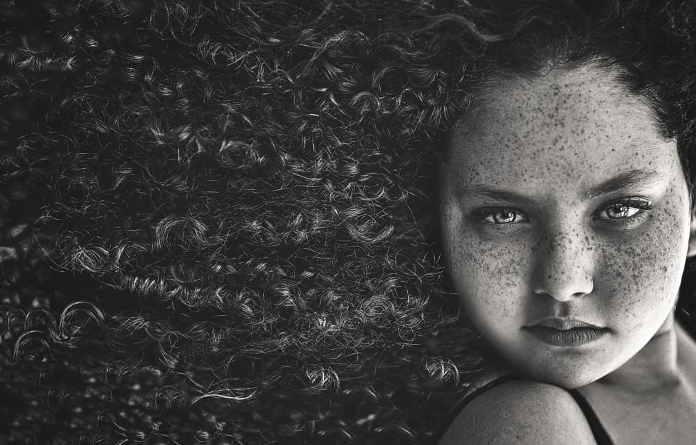 Intense Freckled Gaze by Carmit Rozenzvig — canvas wall art