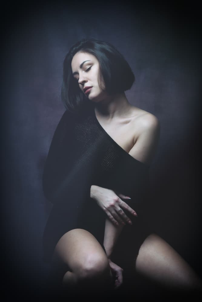 Pensive Dark Portrait by Ruth Franke — canvas wall art