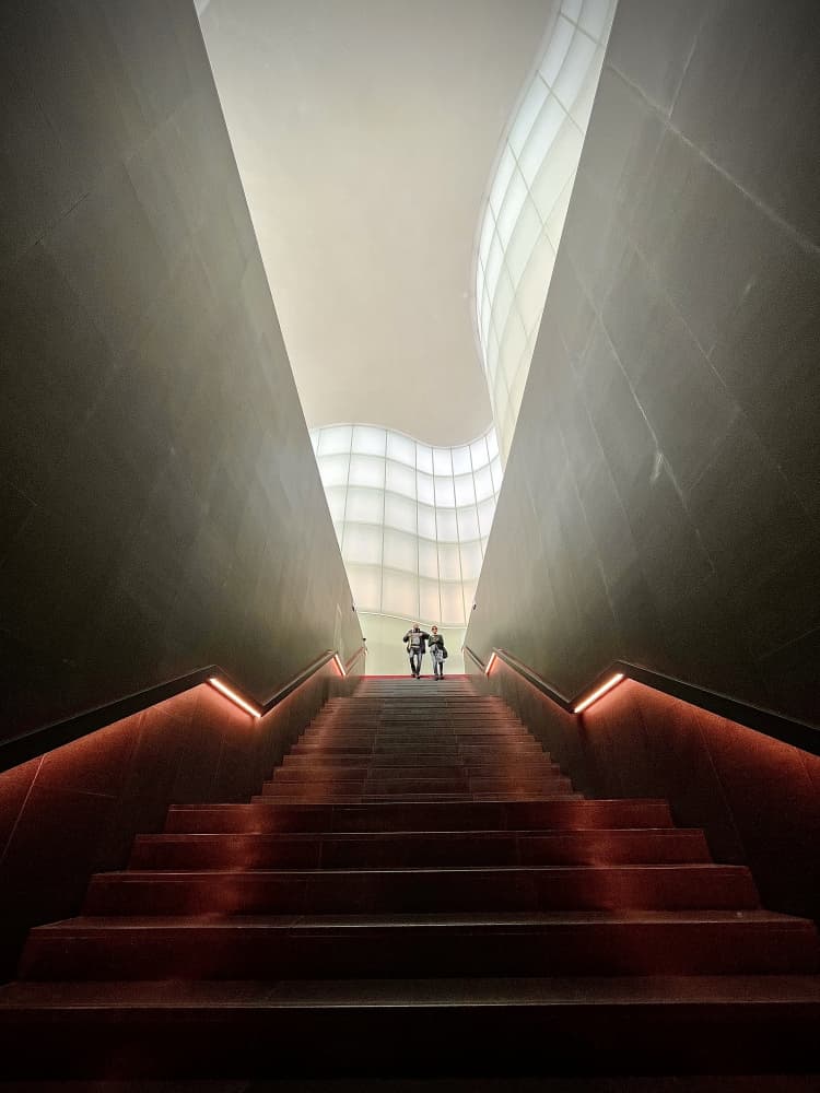 Glowing Architectural Stairs by Flavio Bertazzi — canvas wall art