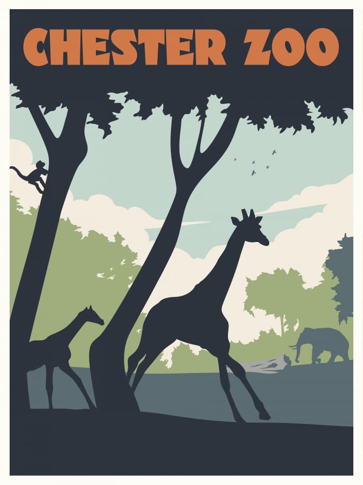 Vintage Zoo Animals by Retrodrome — canvas wall art